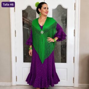 Vestido Flamenca Morado - Talla Grande