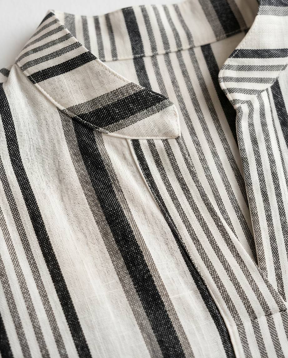 Camisa de Rayas Cuello Tirilla - Imagen 4