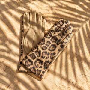 Guantes en antelina animal print